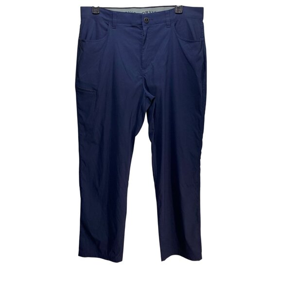 Orvis Tech Performance Water Repellent Stretch Media Store Pants Men 38X32 Navy - Picture 1 of 8